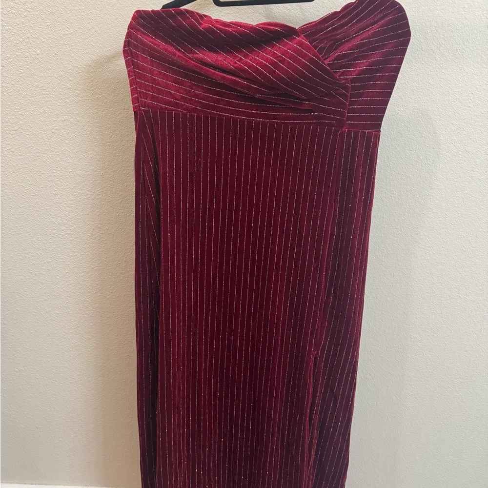 Cider Red Strapless Sweetheart Sheath Dress - Picture 2 of 2
